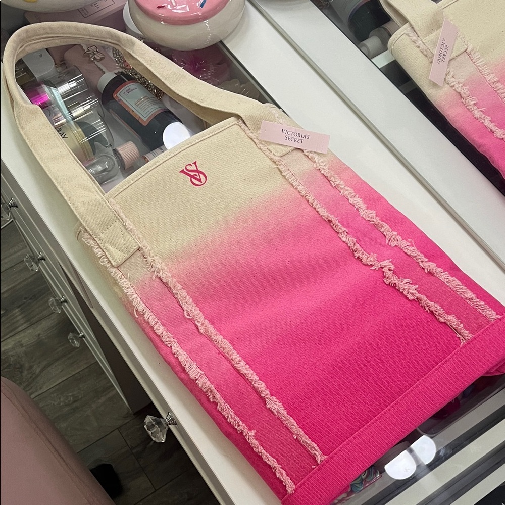 Victoria's Secret Cream and Pink Ombre Tote